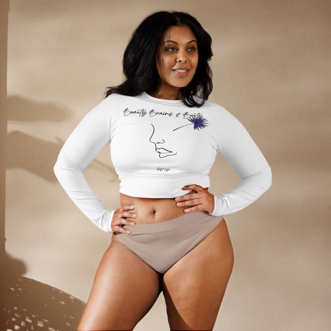 5. Soft Life Beauty Brains & Booty long-sleeve crop top