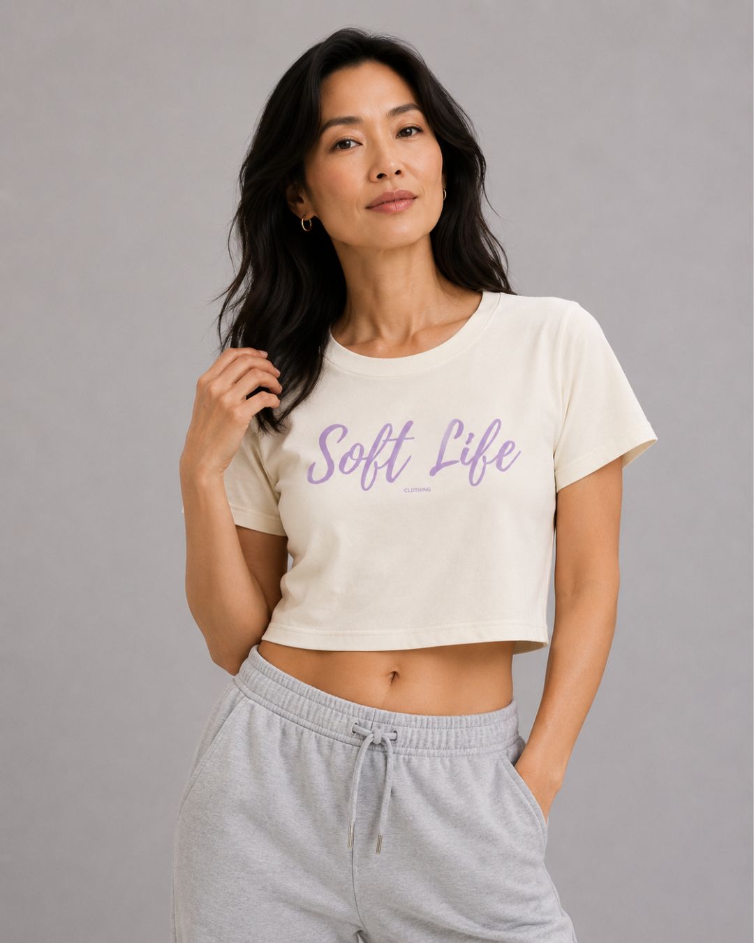 Soft Life Crop Top Loose Fit Ivory