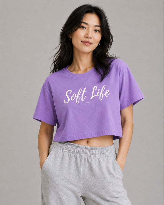 Soft Life Crop Top Loose Fit Lavender