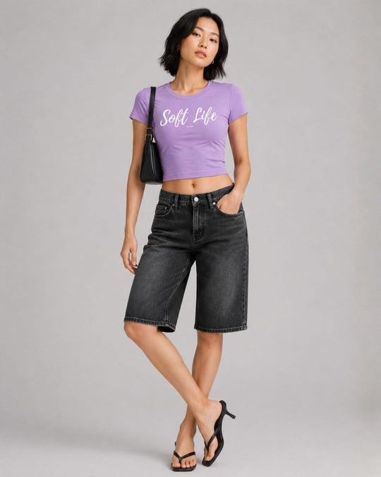 Soft Life Women's Crop Top Lavender