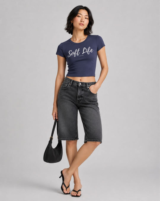 Soft Life Women's Crop Top Blue