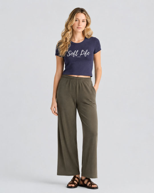 Soft Life Crop Top Loose Fit Blue