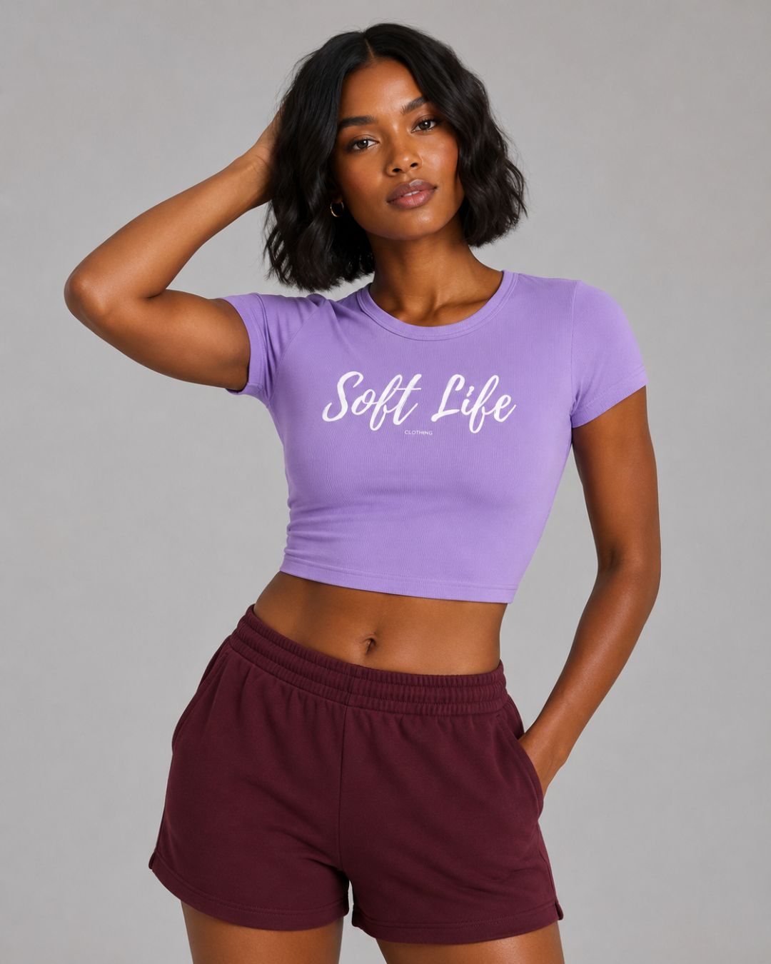 Soft Life Women's Crop Top Lavender