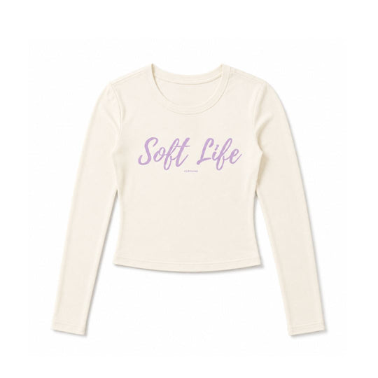 Soft Life Crop Top Long Sleeve Ivory