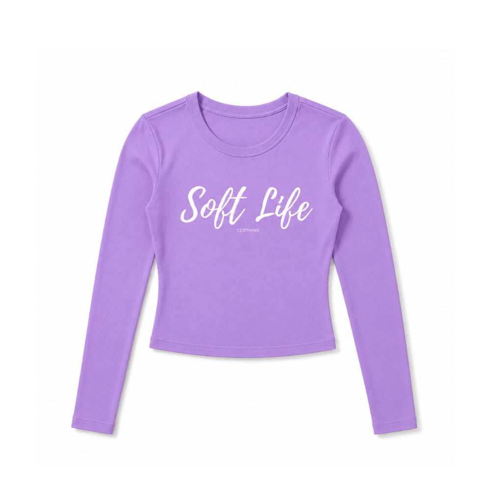 Soft Life Crop Top Long Sleeve Lavender