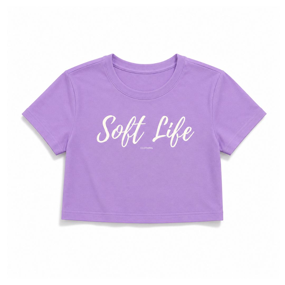 Soft Life Crop Top Loose Fit Lavender