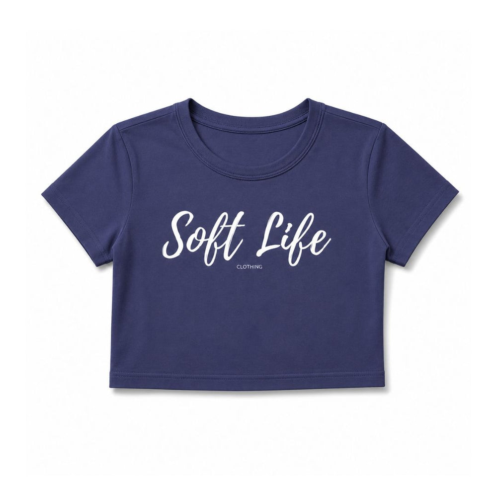 Soft Life Crop Top Loose Fit Blue