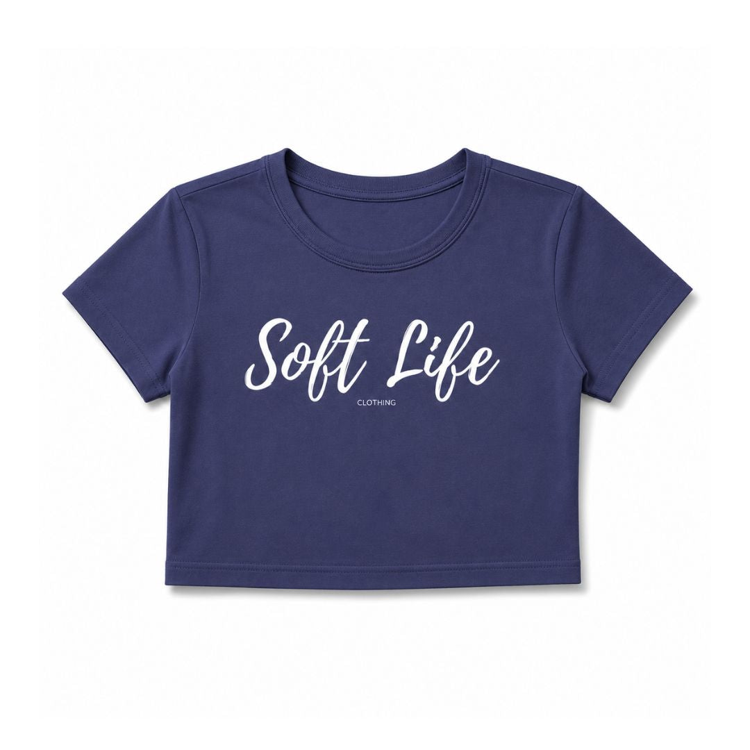 Soft Life Crop Top Loose Fit Blue