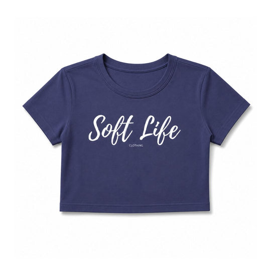 Soft Life Crop Top Loose Fit Blue