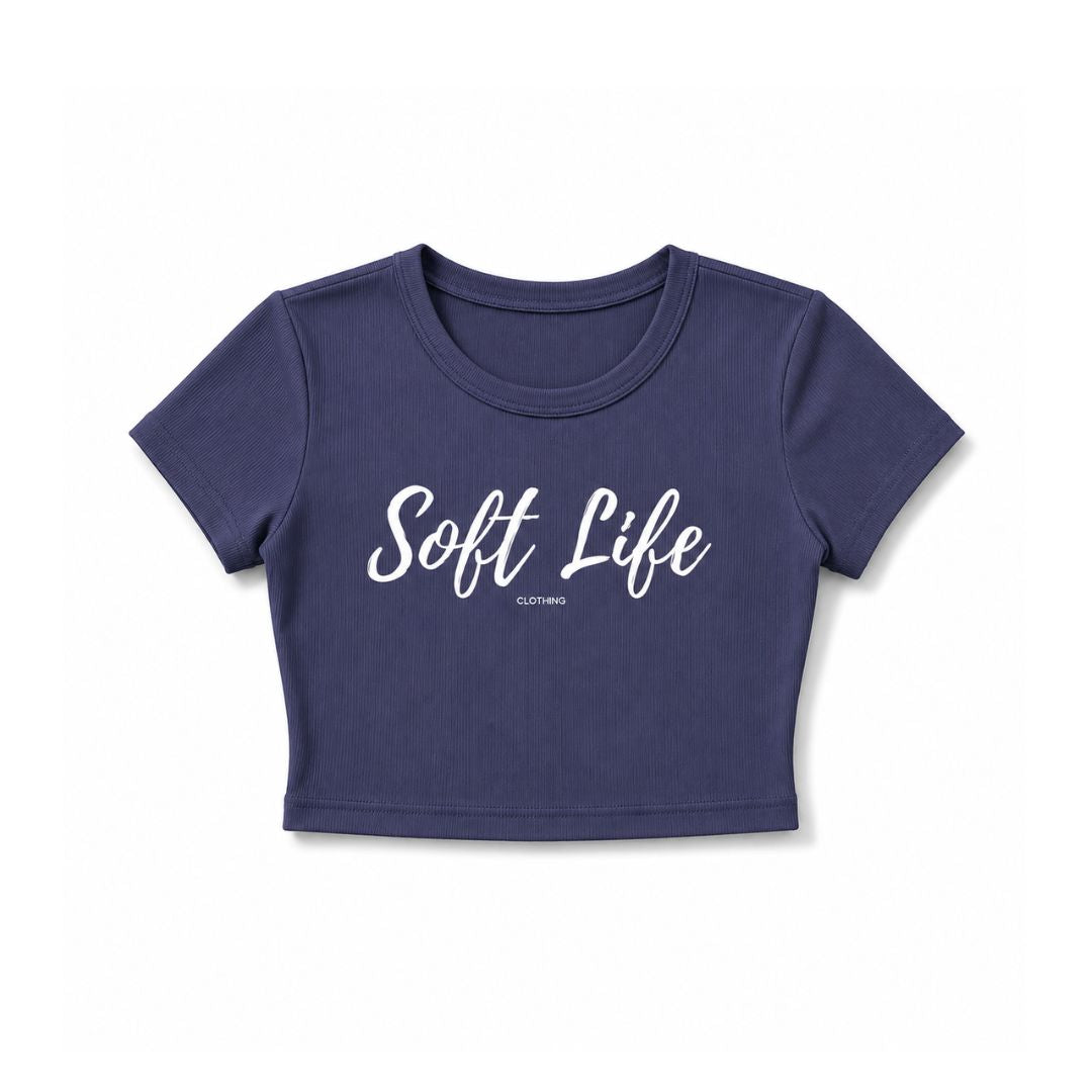 Soft Life Women's Crop Top Blue