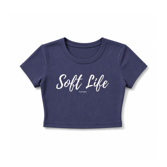 Soft Life Women's Crop Top Blue